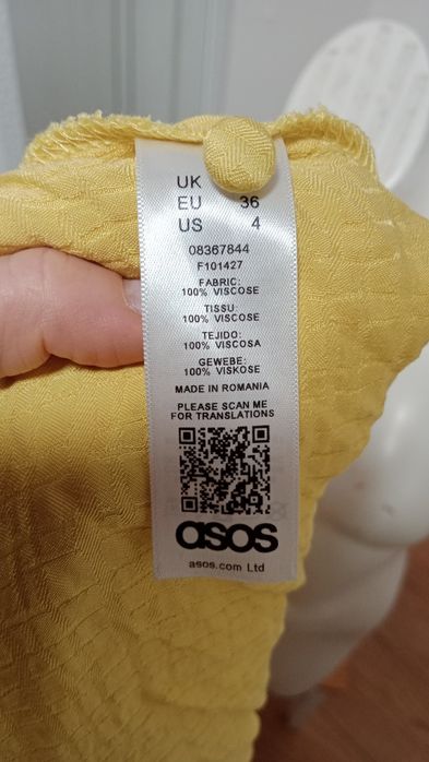 ASOS żółta sukienka