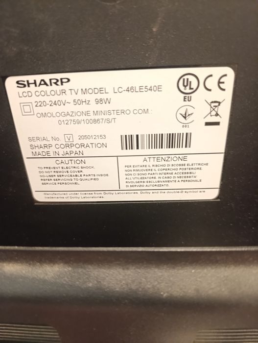 Sharp lc-46le540e