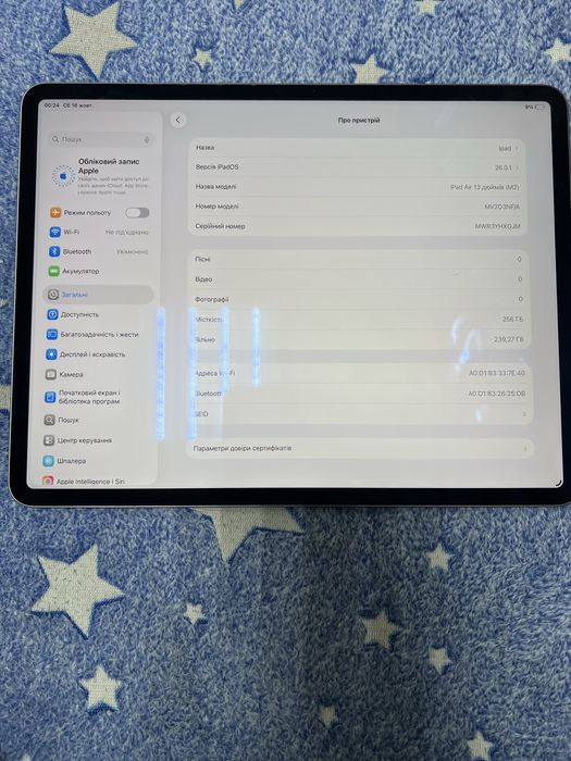 планшет  iPad Air  (M2)/256GB