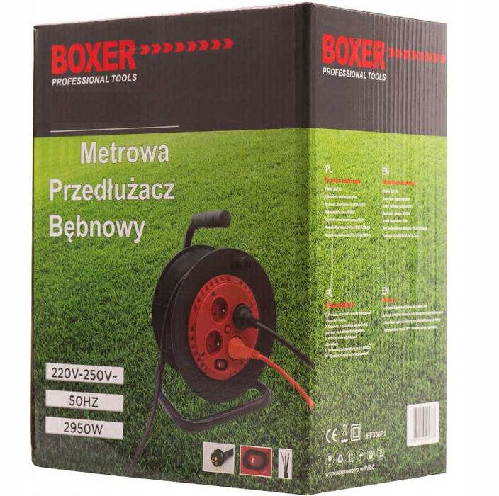 PRZEDŁUŻACZ BĘBNOWY Zwijak 25m 3x2,5 4 Gniazda 230V - WYPRZEDAŻ