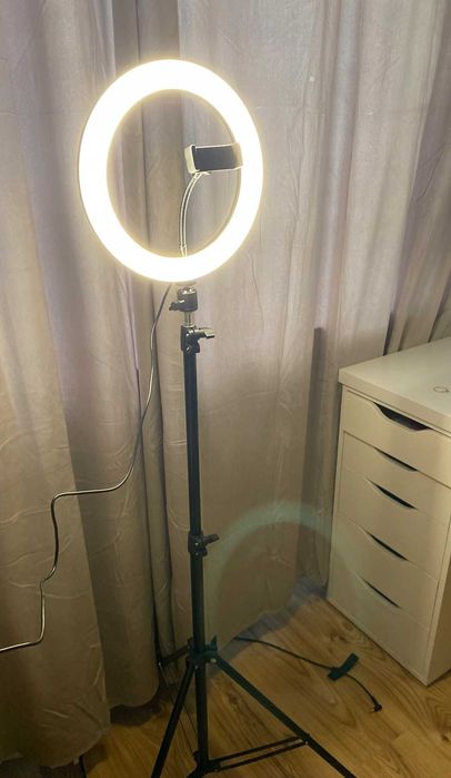 Lampa Pierścieniowa Led Ring Statyw Do Makijażu Selfie Uchwyt Telefon