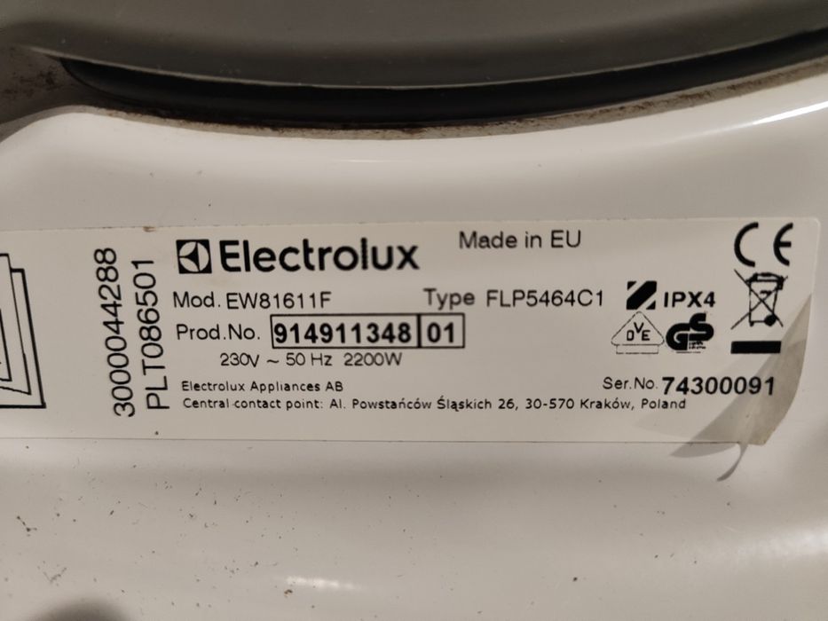 Інверторна пральна машина Electrolux EW81611F з Європи

Made in EU

Mo