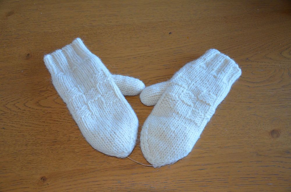 rękawiczki wełna ecru r. xl wool