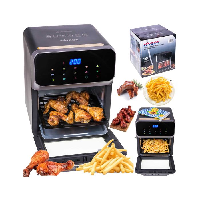 Frytkownica 8L/1600W Piekarnik LINBOX Air Fryer INOX