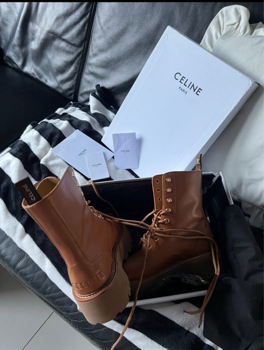 Botki trapery celine 37 skora bydleca