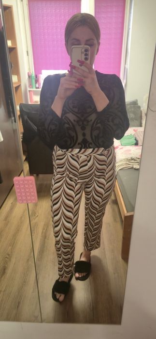 Joseph Ribkoff spodnie palazzo culotte S/M wzór