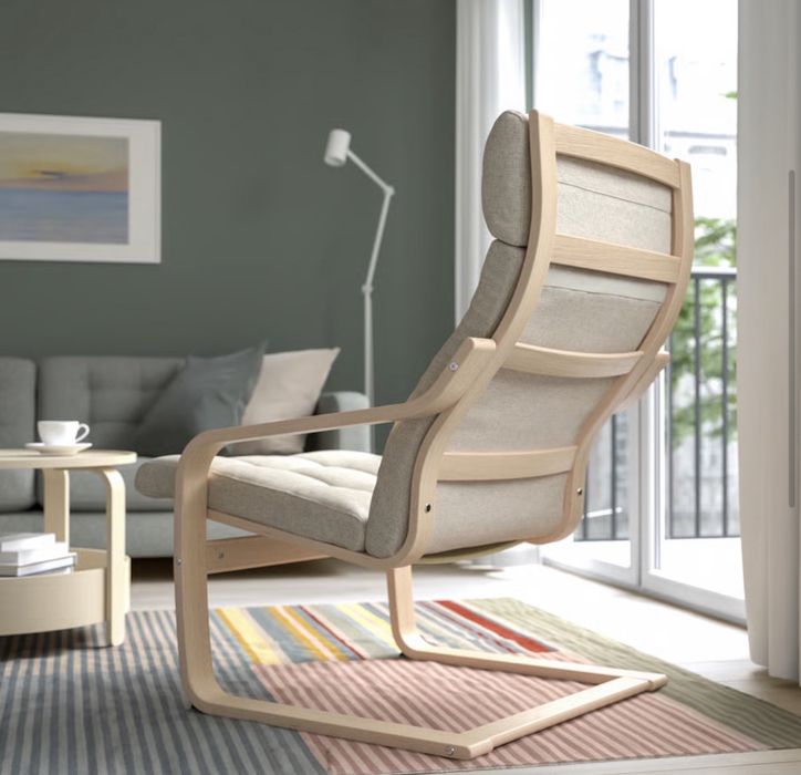 Poltrona ikea chapa de carvalho c/velatura branca/Gunnared bege