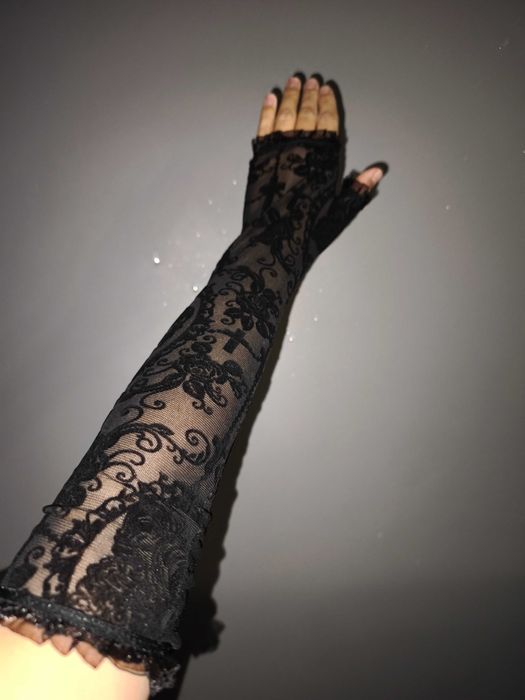 Długie rękawiczki gotyk styl