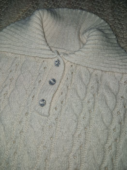 Sweter bialy warkocz 8-9 lat Primark
