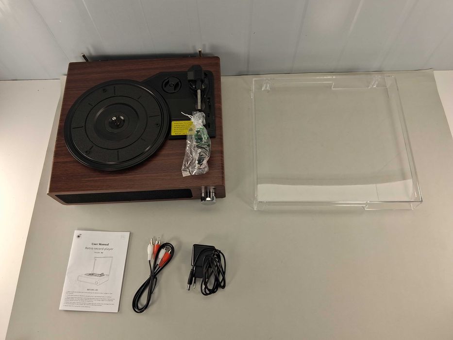 C227 Retro Music Player Turntable Odtwarzacz z USB Wbudowane Głośniki