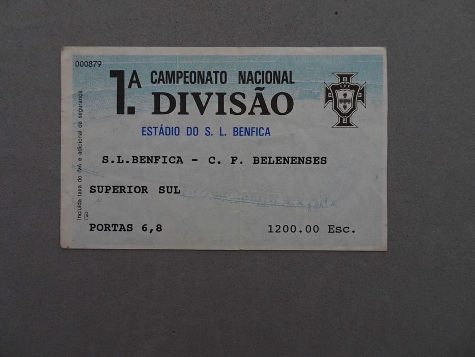 Benfica vs. Belenenses Football Ticket – National Championship First Division