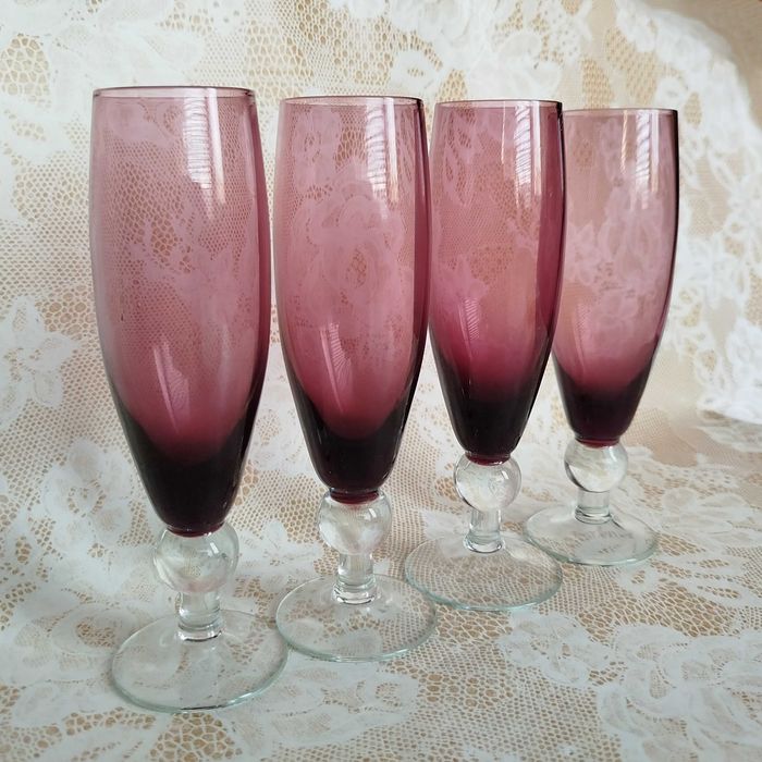 Фужеры, бокалы марганцевое стекло