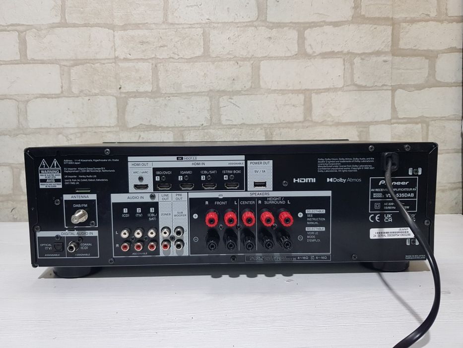 Пульт! 5.2 AV ресивер Pioneer VSX-535 5х150Вт,Bluetooth, 4K,HDMI,8К