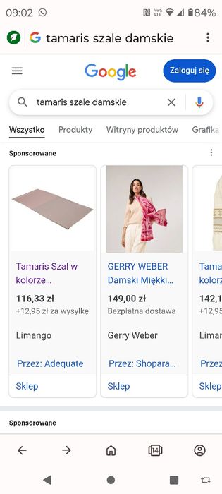 Szal niebieski prążki  Tamaris