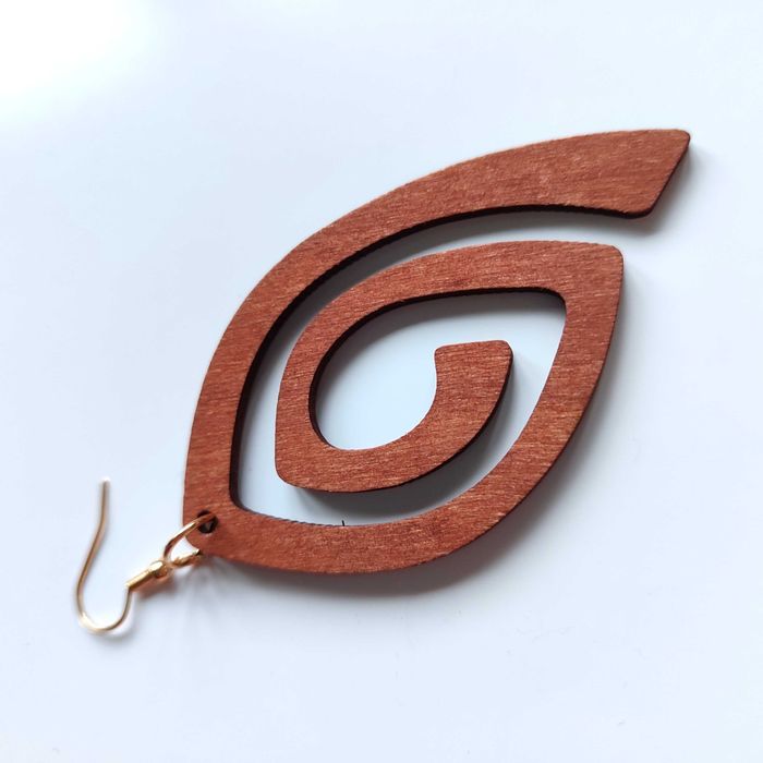 Nowe kolczyki drewniane boho vintage naturalne spiralne
