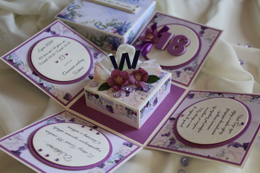 Urodzinowy exploding box ręcznie wykonany