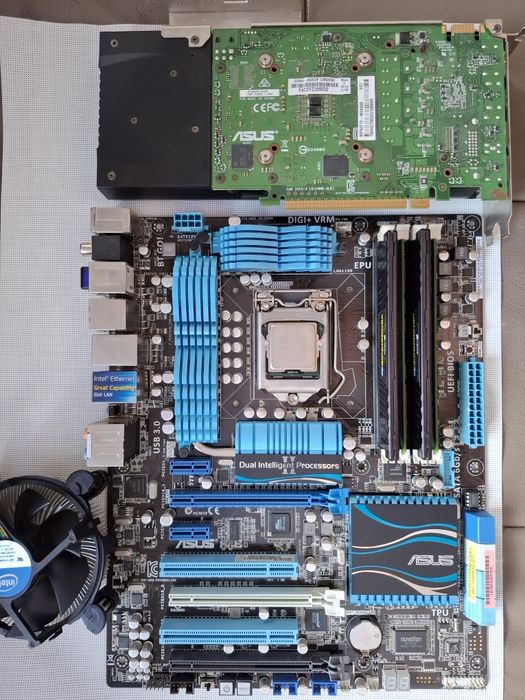 Мощный комплект ASUS P8Z68 Deluxe + i7-2600K + 16GB RAM + GTX 960 2GB + Кулер