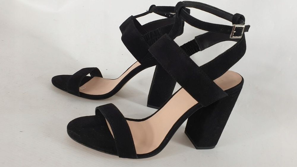 ZIGN SANDAŁY DAMSKIE zamszowa czarne skóra ROZ 38