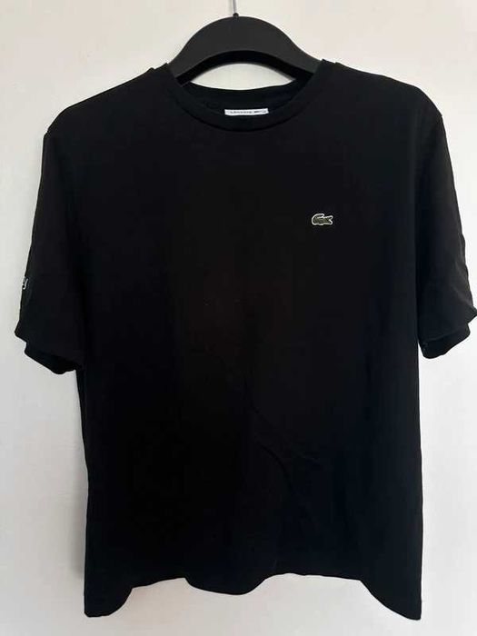 Koszulka Lacoste czarna S/M – klasyk z logo krokodylem, unisex vintage