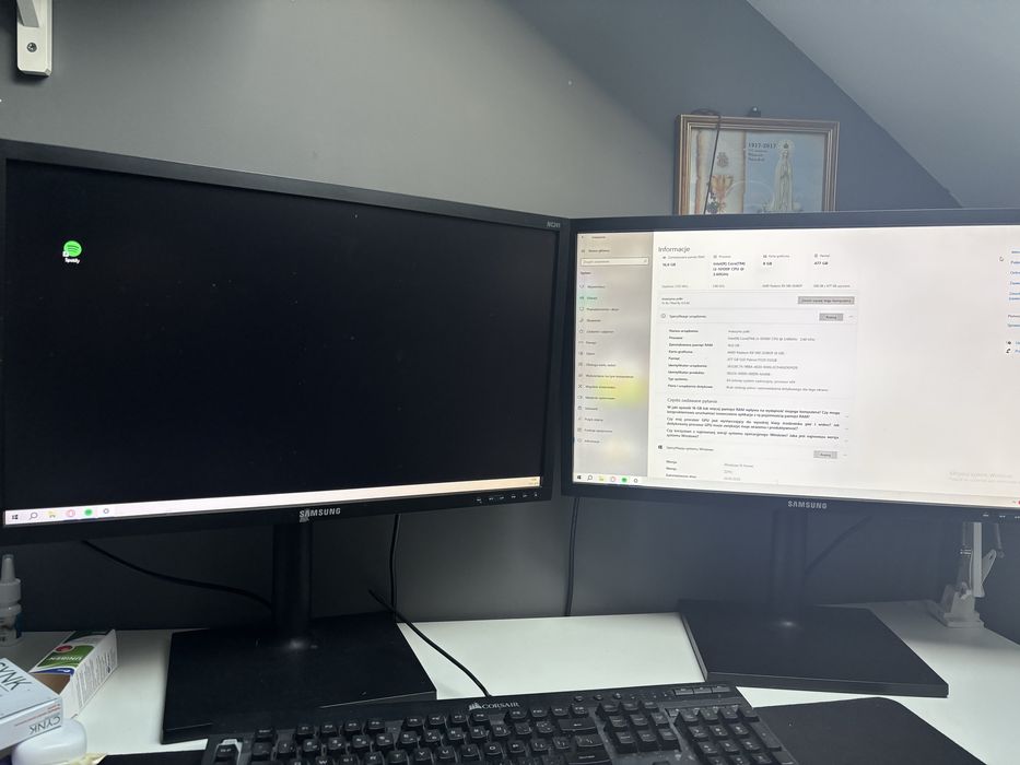 Komputer do gier z 2 monitorami+ akcesoris RX 580 8GB i3-10100F