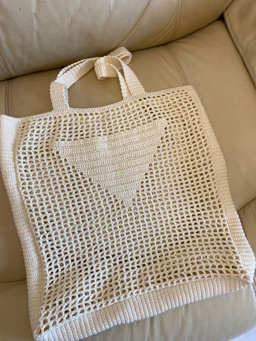 В'язана молочна пляжна сумка (ручна робота). (нова) Розпродаж!