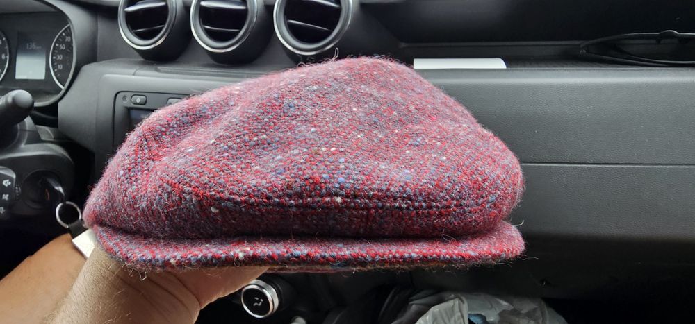 Grevi męski włoski kaszkiet lniano-wełniany rozmiar 58cm M