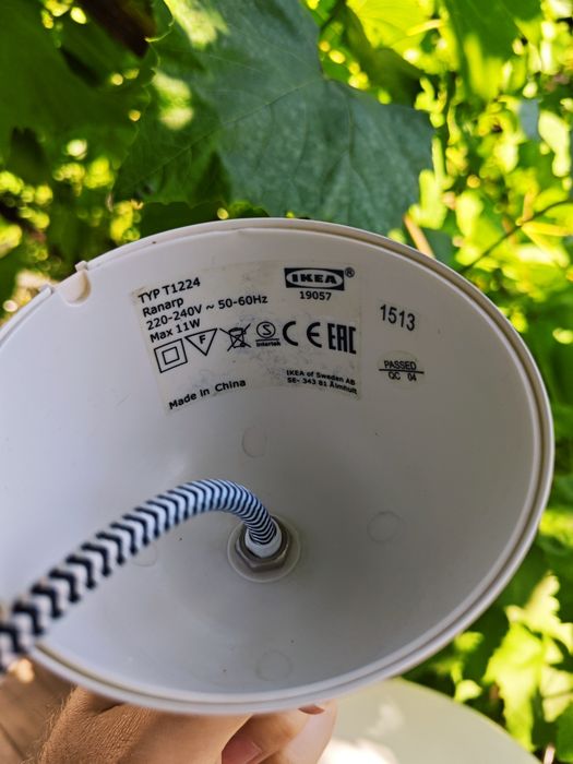 Zestaw 2x kremowa lampa sufitowa IKEA RANARP