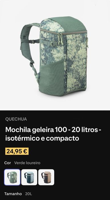 Mochila Geleira Isotérmica Decathlon - 20Litros