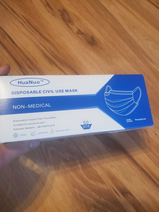 Maseczki jednorazowe 50 sztuk nowe