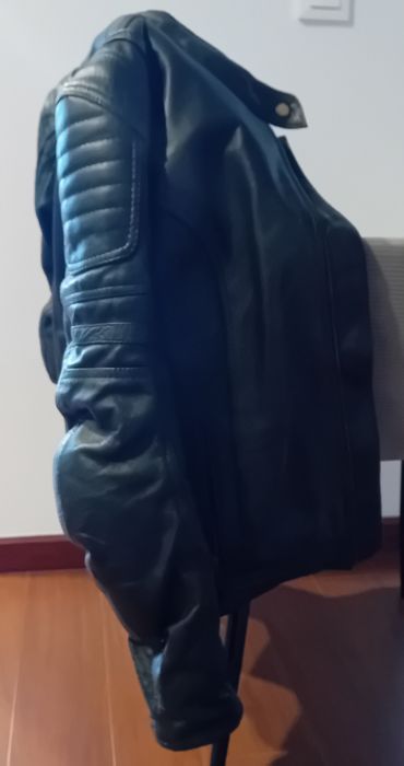 Casaco motard em pele