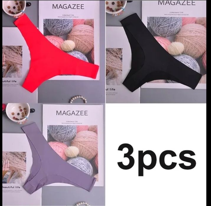 Набор 3шт безшовных трусов трусиков стринг