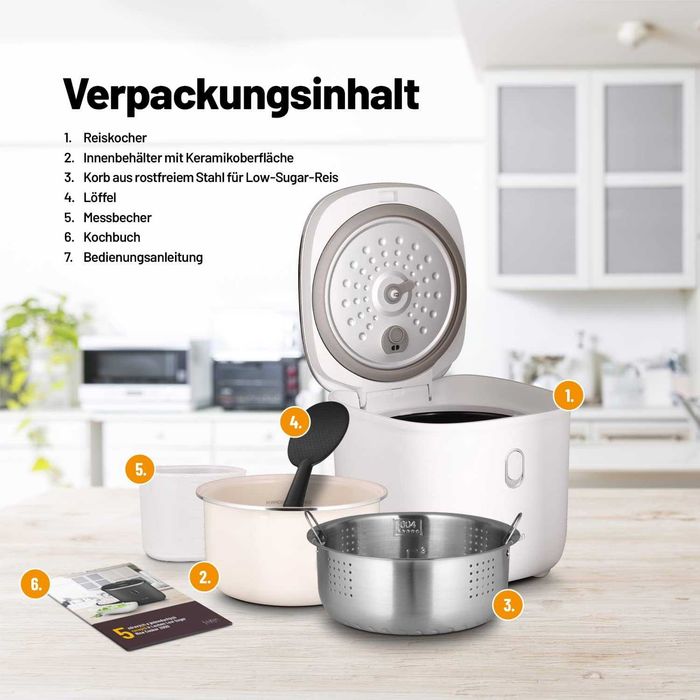 Lauben Rice Cooker 3L 3000WT szybkowar z funkcją niskiego cukru