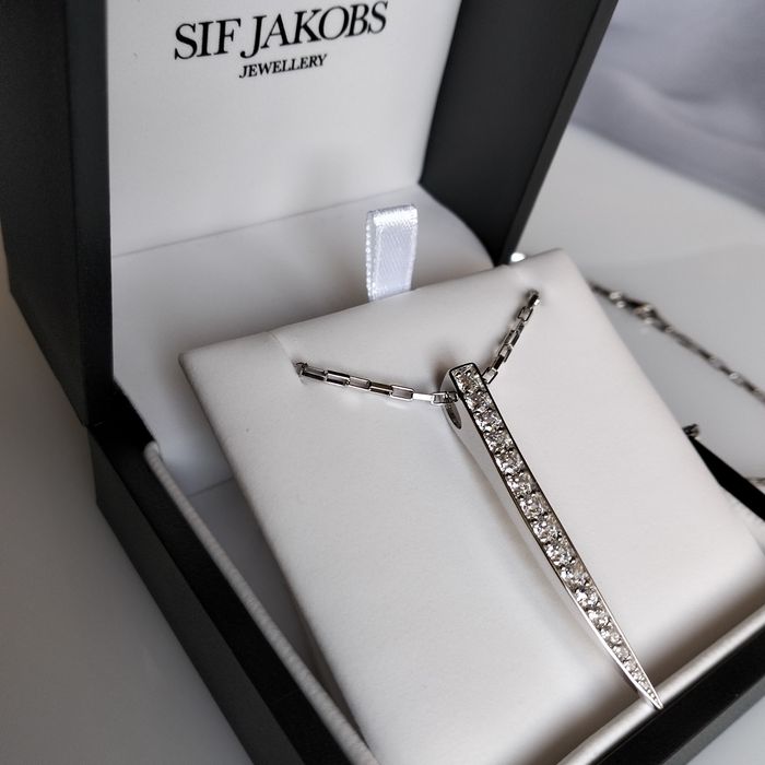 Sif Jacobs срібна цепочка з кулоном, цирконій