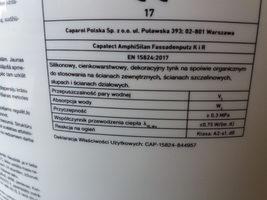 Tynk silikonowy Caparol Capatect AmphiSilan Fassadenputz K15 baranek