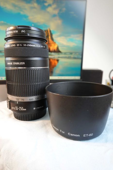 Obiektyw Canon EFS 55-250 z filtrerm UV stan idealny - okazja