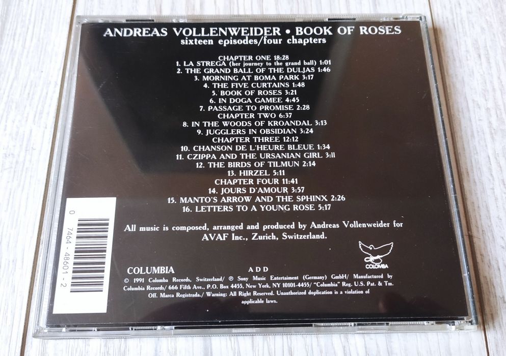 cd диск Andreas Vollenweider Book of roses