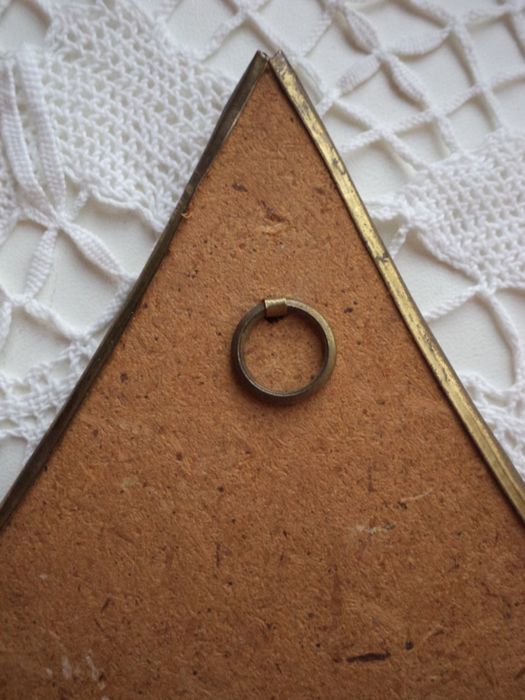 картина панно плакетка Девушка с лирой латунь Англия