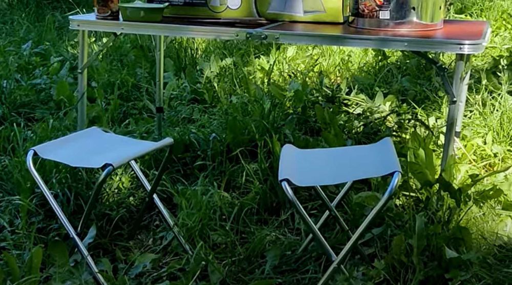 Стіл з функцією валізи з 4 стільчиками,вологостійкий,три режими висоти