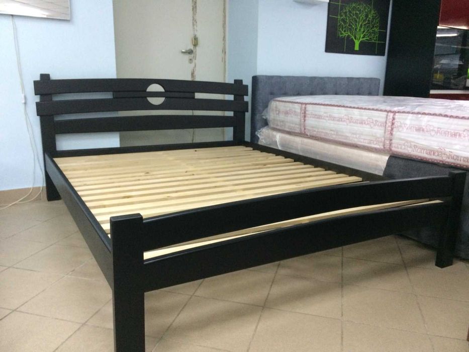 Двоспальне дерев’яне ліжко з вільхи «Ахіллес» 160×200 см Ручна робота