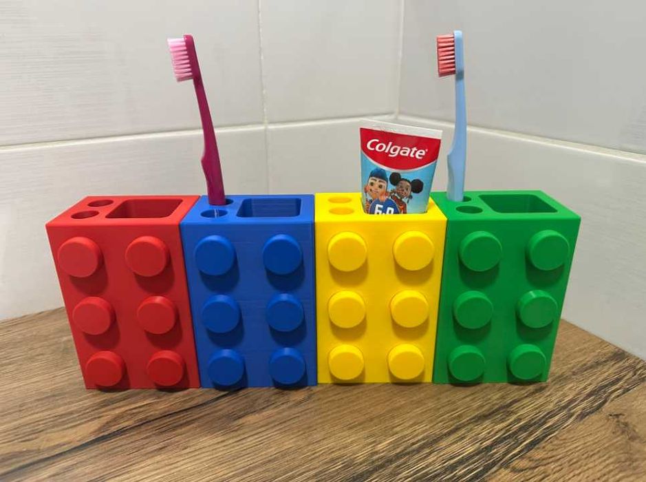 Suporte Pasta e Escova Dentes Tijolo