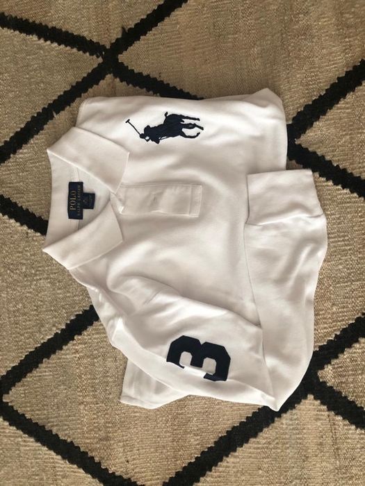 Polo branco da Ralph Lauren de manga comprida