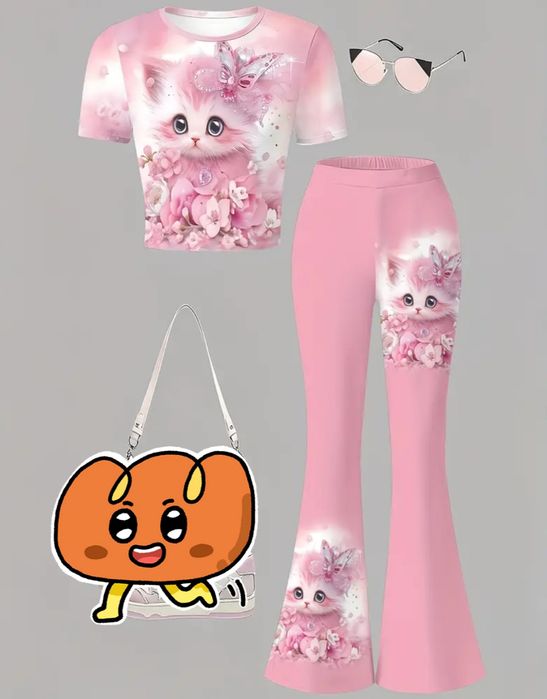 Dwuczęściowy strój spodnie i bluzka