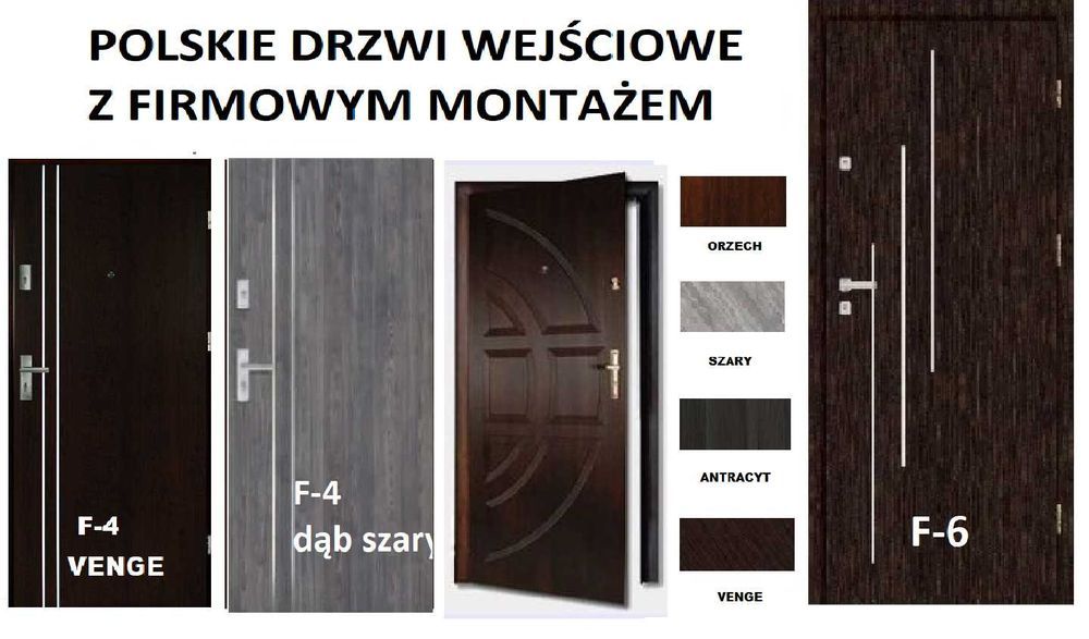 Drzwi wejściowe ZEWNĘTRZNE do mieszkania w bloku z montażem.