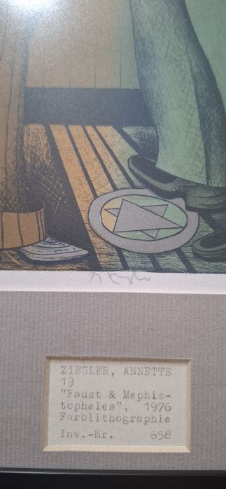 Кольорова літографія "Фауст і Мефістофель".  Annette Ziegler