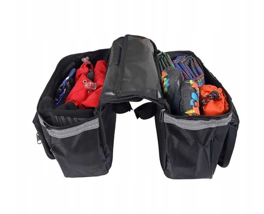 Sakwa rowerowa tylna TORBA SAKWA NA BAGAŻNIK MOCNA 28l. Prezent