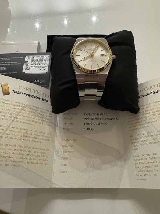 Złoty Tissot prx 80 Powermatic