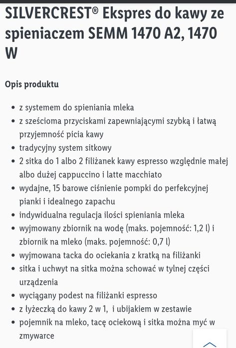Ekspres do kawy SilverCrest