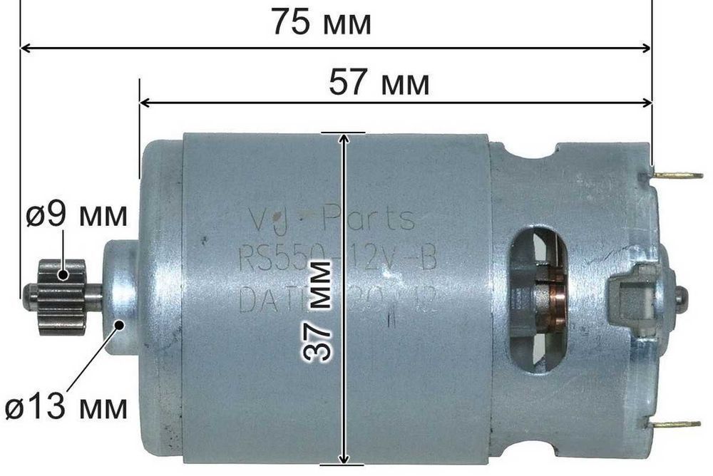 Двигатель шуруповерта 12B Tekhmann TCD-12 HB Li 12 зубьев, шур232