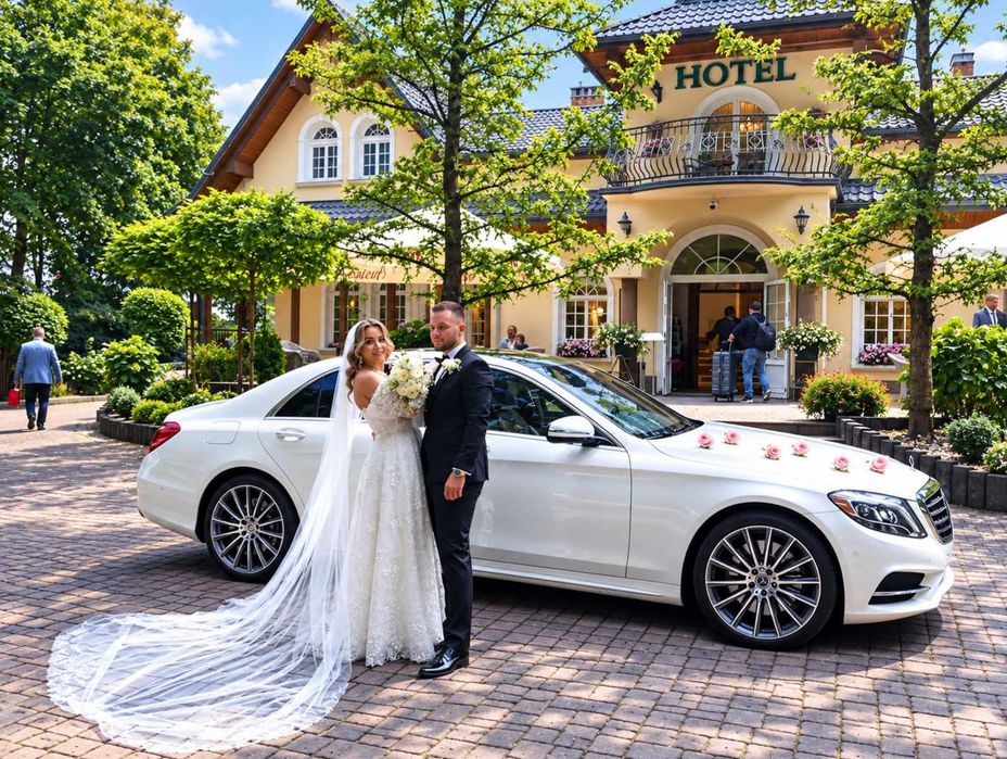 Auto do Ślubu Biały Mercedes S550 Long Amg Wolne Terminy