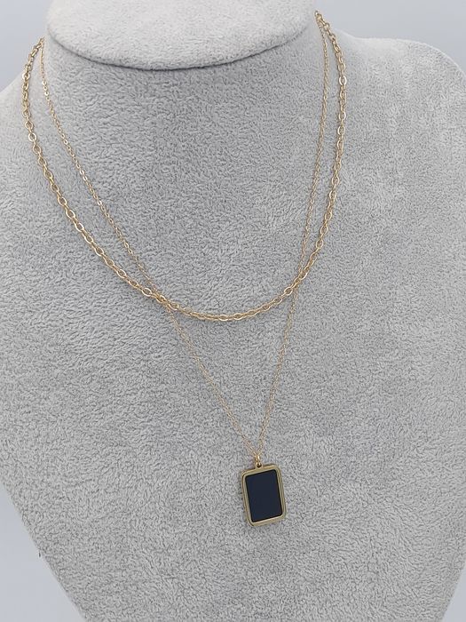 Celebrytka stal chirurgiczna Xuping  czarny prostokąt